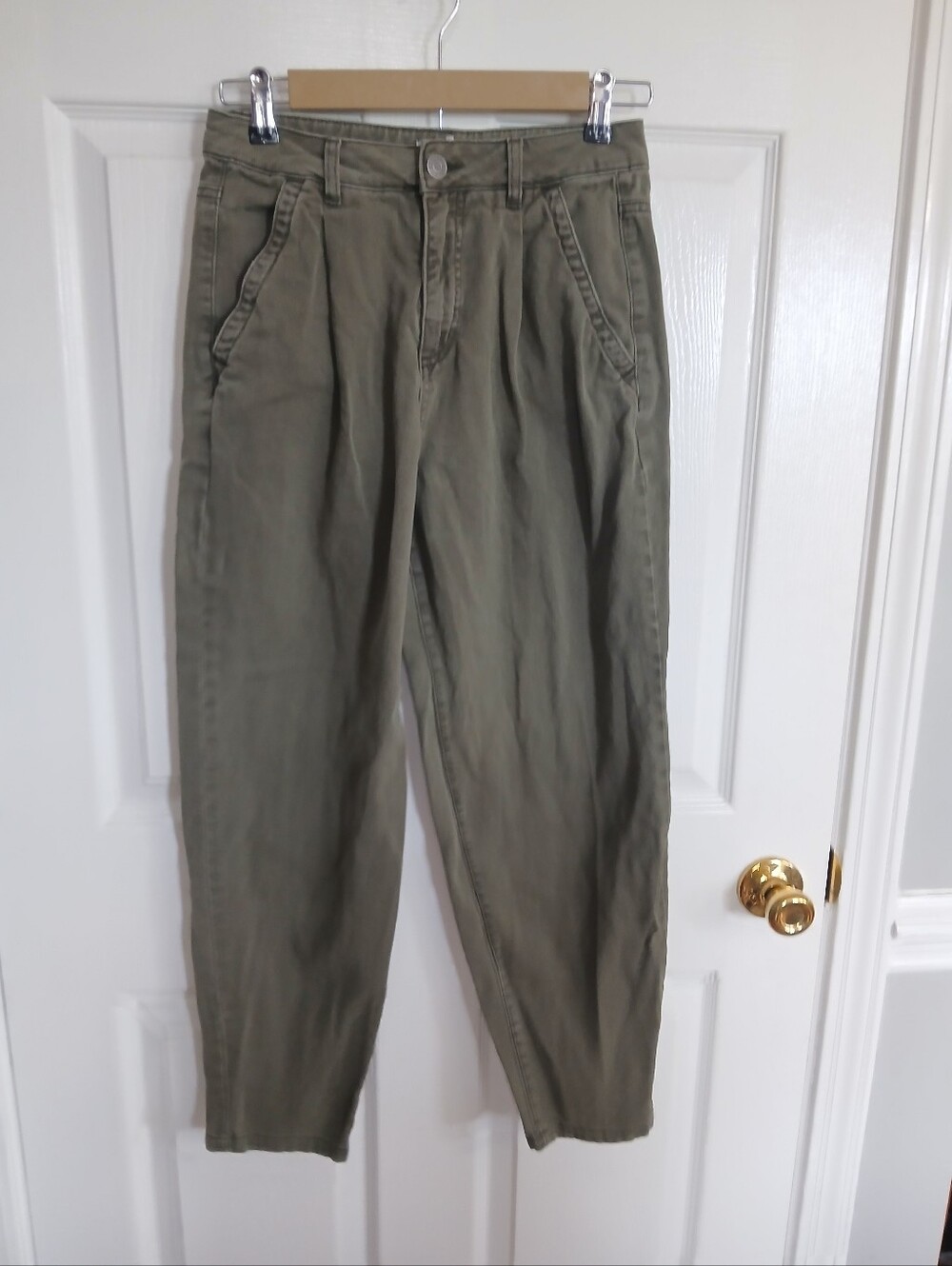 Garage Womens Olive Green Barrell Jeans Gorpcore Grunge Boho Baggy